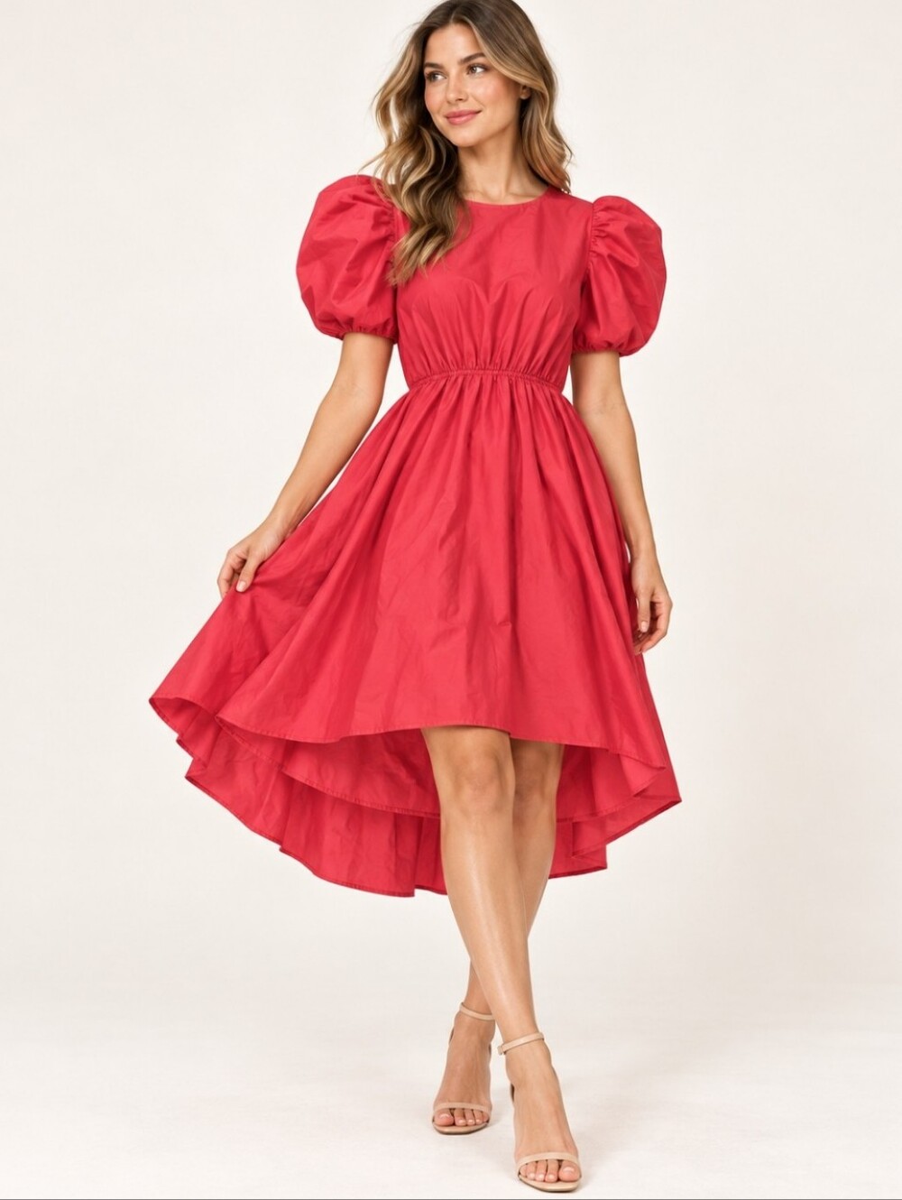 Jeune Otte Red Cotton Cutout Midi Dress Size 3